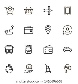 Booking hotel line icon set. Collection of high quality black outline logo for web site design and mobile apps. Vector illustration on a white background