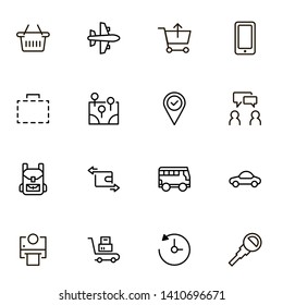 Booking hotel line icon set. Collection of high quality black outline logo for web site design and mobile apps. Vector illustration on a white background