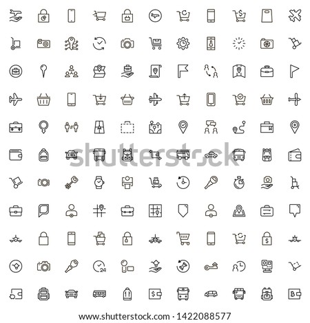 Booking hotel line icon set. Collection of high quality black outline logo for web site design and mobile apps. Vector illustration on a white background
