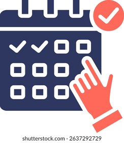 Booking Icon Glyph Color Vector Illustration
