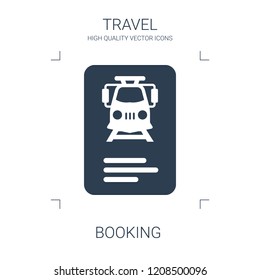booking icon. high quality filled booking icon on white background. from travel collection flat trendy vector booking symbol. use for web and mobile