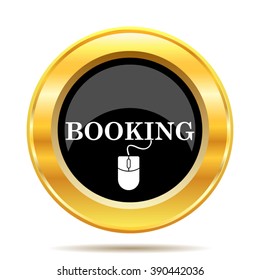 Booking icon. Internet button on white background. EPS10 vector.