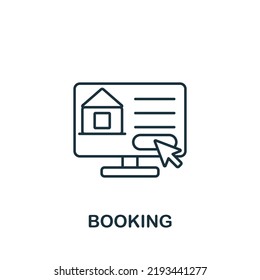 Icono de reserva. Línea simple Icono de envío para plantillas, diseño web e infografías