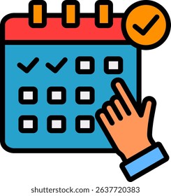 Booking Icon Lineal Color Vector Illustration