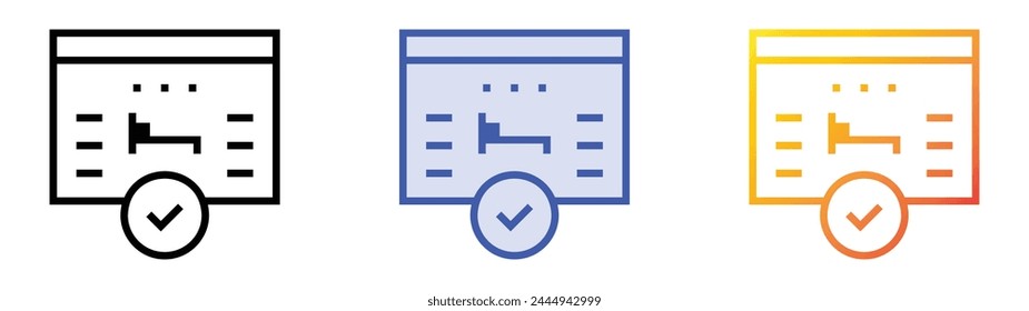 Booking icon. Linear, Blue Fill and Gradient Style Design Isolated On White Background