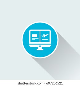 booking icon with long shadow icon