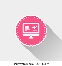 booking icon with long shadow icon