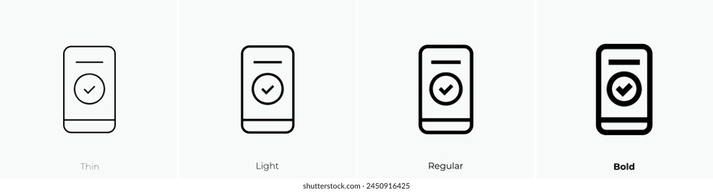 Booking icon. Thin, Light Regular And Bold style design isolated on white background