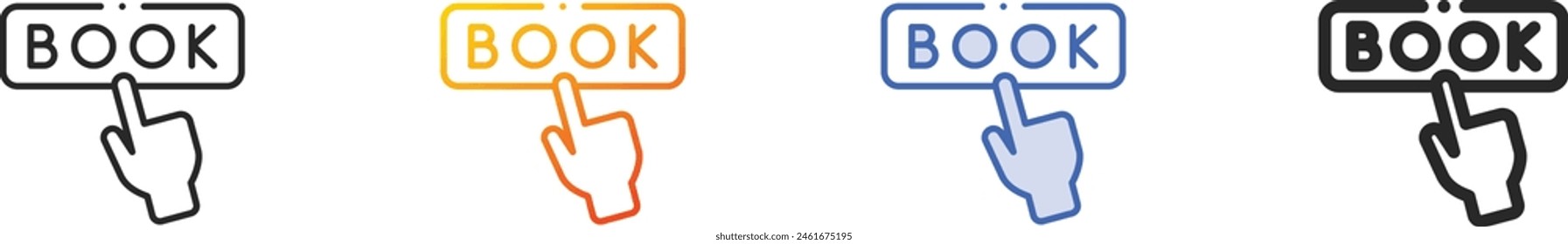 Icono de reserva.Diseño lineal delgado, degradado, trazo azul y estilo audaz aislado sobre fondo blanco
