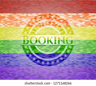 Booking lgbt colors emblem 