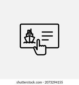 Booking line icon design concept