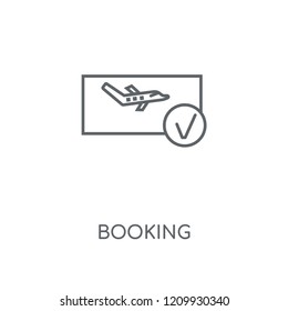 Booking linear icon. Booking concept stroke symbol design. Thin graphic elements vector illustration, outline pattern on a white background, eps 10.