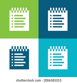 Buchungsliste Vierfarbige minimale Icon-Set