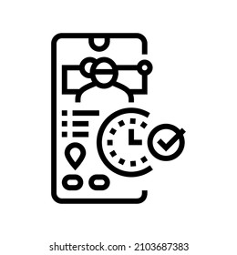 booking nanny line icon vector. booking nanny sign. isolated contour symbol black illustration