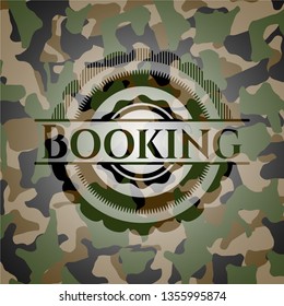 Booking on camouflage pattern