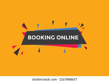 Booking online button. Booking online web template