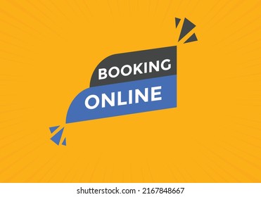 Booking online button. Booking online web template