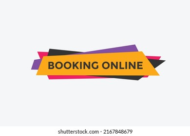 Booking online button. Booking online web template