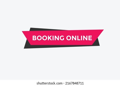 Booking online button. Booking online web template