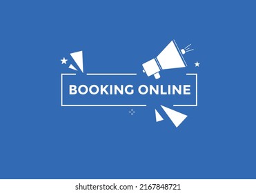 Booking online button. Booking online web template