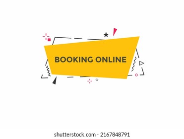 Booking online button. Booking online web template