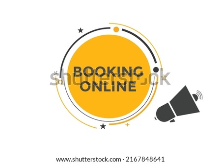 Booking online button. Booking online web template