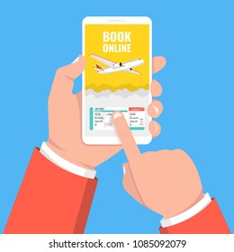 Booking online flights travel or ticket. Vector illustration.