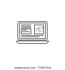 booking online line icon. Travel line icon. Element of holidays icon. Premium quality graphic design. Signs, outline symbols collection icon for websites, web design, mobile app on white background