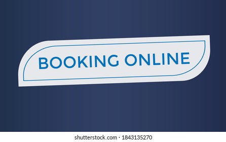 booking online text web button. booking online