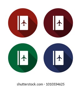 Booking passport flat icons vector.