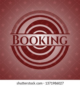 Booking red icon or emblem