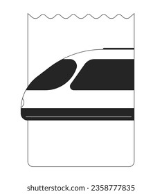 Booking ticket on train flat monochrome isolated vector object. Planning trip. Editable black and white line art drawing. Simple outline spot illustration for web graphic design