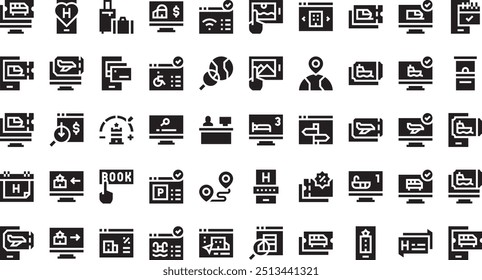 Booking trip icons High-Quality Vector Icons Collection with Editable Stroke. Ideal for Professional and Creative Projects.