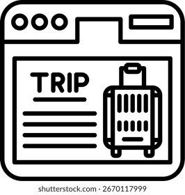 Buchung Reise Linie Vektor Icon Design