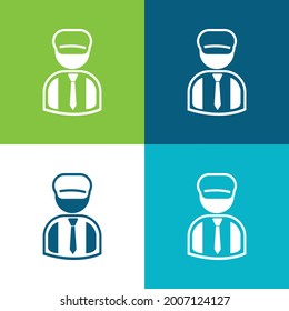 Bookkeeper Flat four color minimal icon set