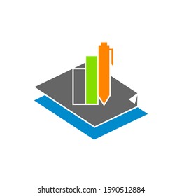 Bookkeeping Accounting Paper Business logo design template
