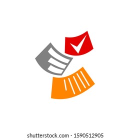 Bookkeeping Accounting paper report logo design template vector