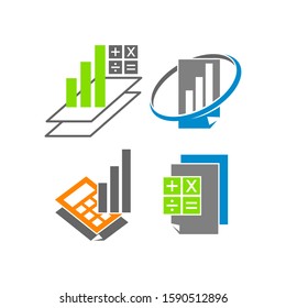 Bookkeeping Accounting report logo design template vector set