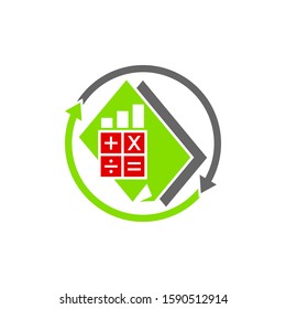 Bookkeeping Accounting solution logo design template Isolated