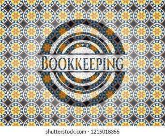 Bookkeeping arabesque style badge. arabic decoration.