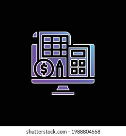 Icono de vector de gradiente azul de librería