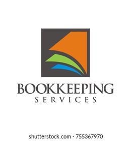 Bookkeeping, Book, Paper Logo Design Template Vector