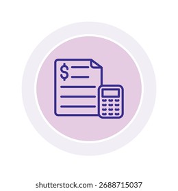 Icono de círculo de color de contabilidad, Vector, píxel perfecto, archivo ilustrador 