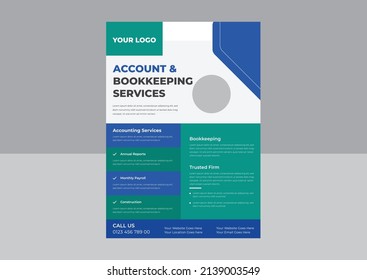 Bookkeeping Flyer Template, Accounting And Bookkeeping Flyer Design, Investment Flyer Template, Finance Banking Poster Leaflet Template