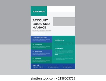 Bookkeeping Flyer Template, Accounting And Bookkeeping Flyer Design, Investment Flyer Template, Finance Banking Poster Leaflet Template