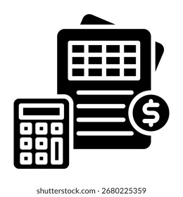 Ilustración vectorial de glifo de icono de contabilidad