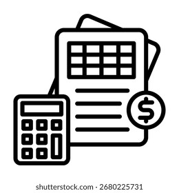 Ilustração do vetor de linha de ícone da contabilidade