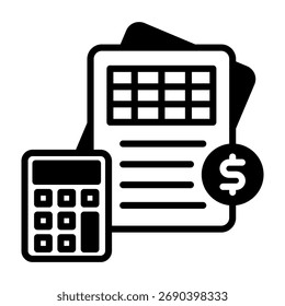 Bookkeeping Icon Mixed Vector Illustration