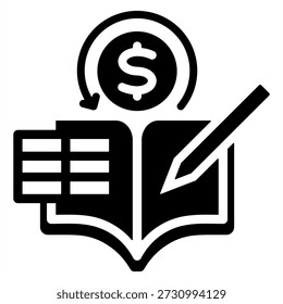 Icono de contabilidad - iconos de glifo negro sólido para la contabilidad y los negocios