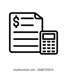 Icono de línea de contabilidad, Vector, píxel perfecto, archivo ilustrador 